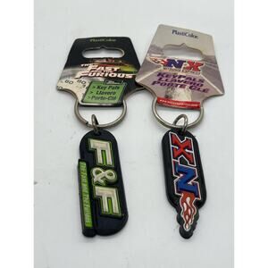 Lot(2) New old stock Fast & the Furious and NX Express Plastic Color Keychain